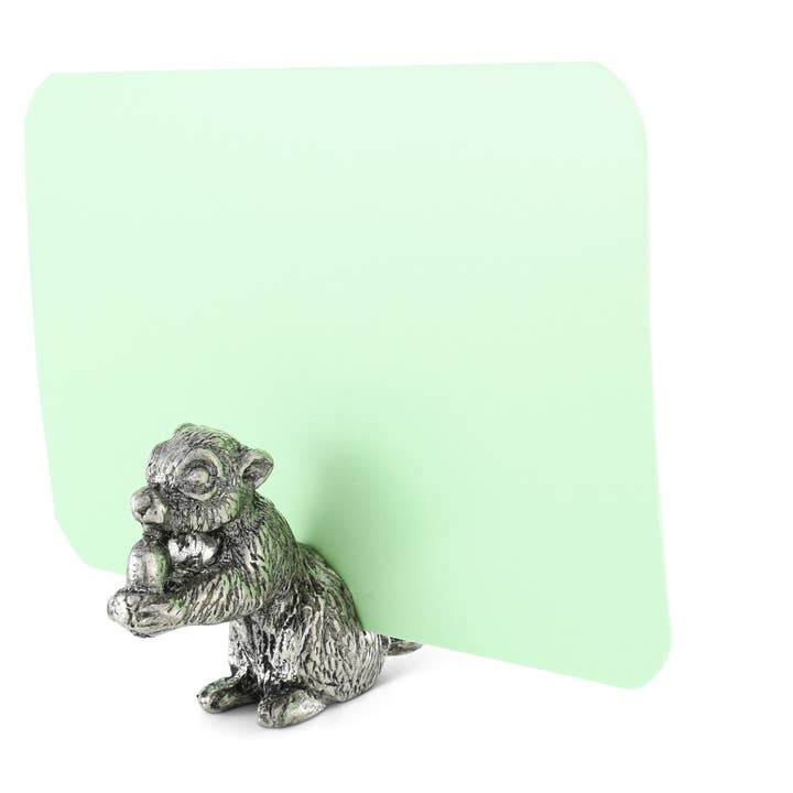 Vagabond House - Wholesale Place Card / Place Holder - Pewter Squirrel Place Card Holder