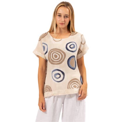 6353 Beige Vera May Italiensk Bomuldsbluse for engroshandel hos VeraMay