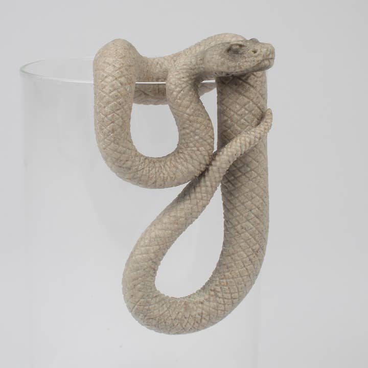 Grey Snake Ornament – Large Decorative Resin Coiled Snake for wholesale by Originals International Ltd