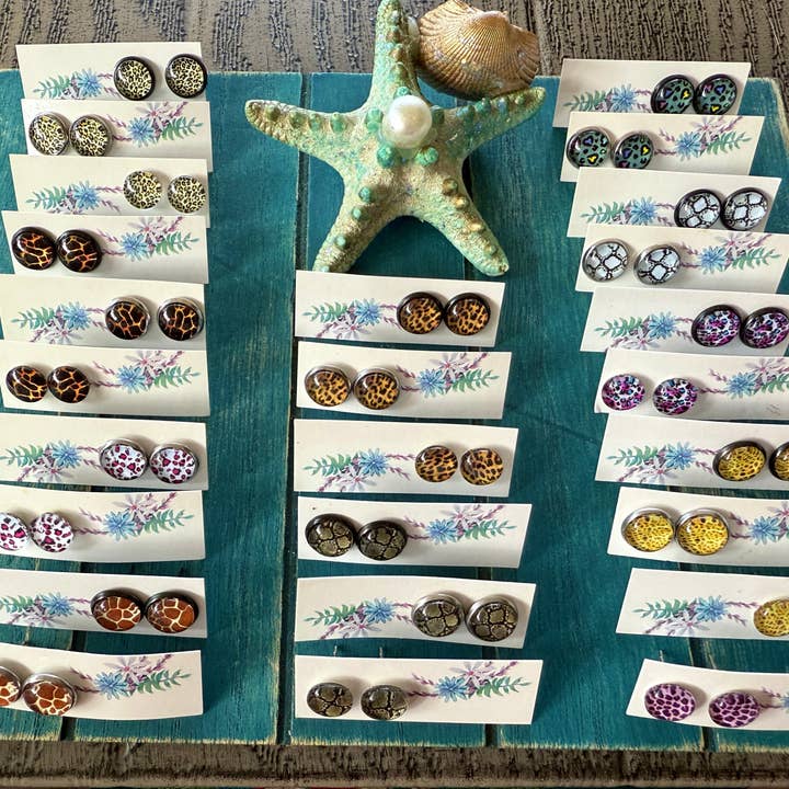 Animal Print Studs Pack for wholesale by Only Once Originals