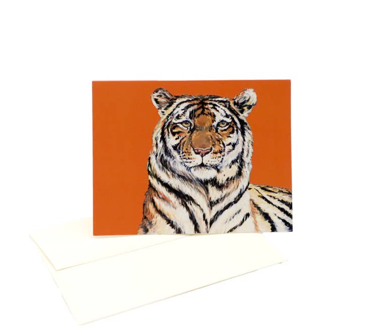 Mads Studio & Co. - Wholesale Stationery/Notecard Set - Orange Tiger Folded Notecards