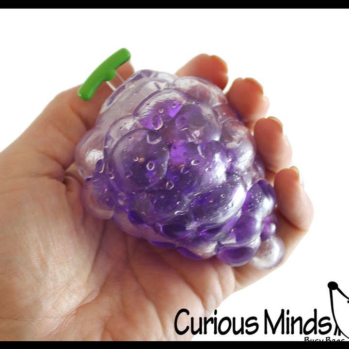 Curious Minds Toys - Vendita all'ingrosso Palla sensoriale - Neonati - 1 pallina antistress riempita con perline d'uva, frutta e acqua, S