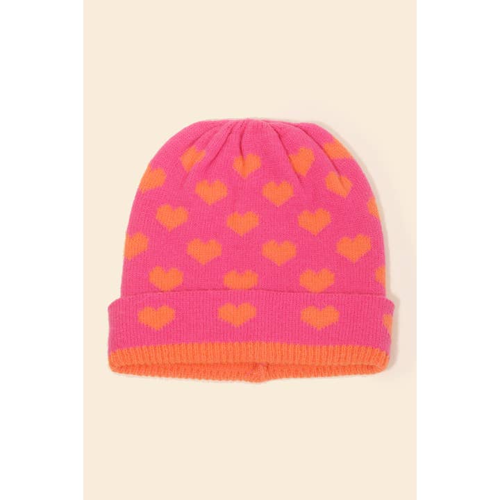Heart Print Beanie for wholesale by Anarchy Street