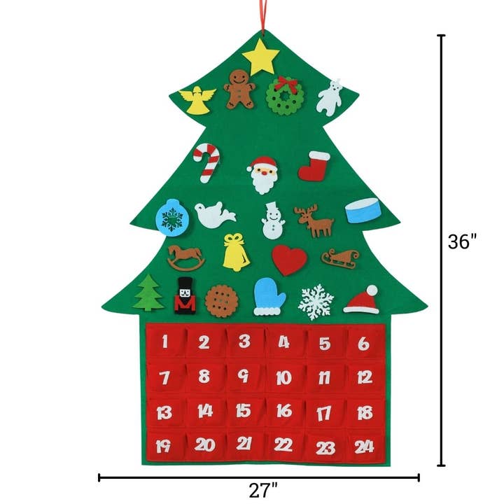 Felt Christmas Tree Advent Calendar for wholesale by Snug as a Bug