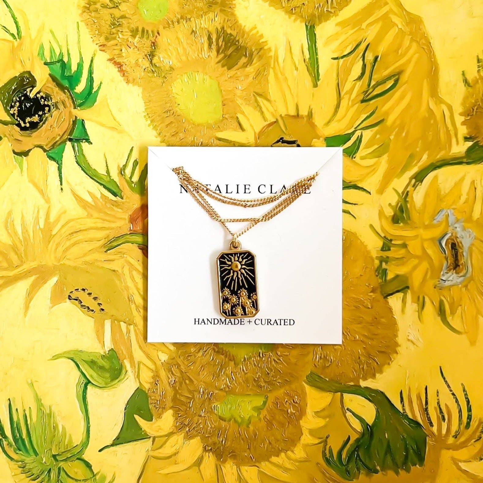 Natalie Clare Collections - Wholesale Pendant/Charm Necklace - Van Gogh Sunflower Necklace2