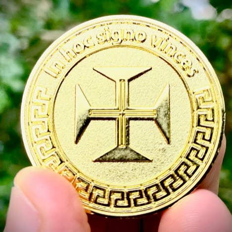 In hoc signo vinces Motto Medallion for wholesale by Motto Medallions