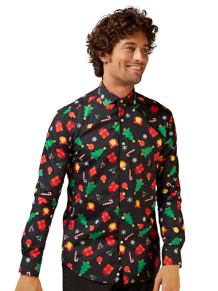 SHIRT LS Christmas Icons Black Mens for wholesale by Oppo Merchandise Group B.V.