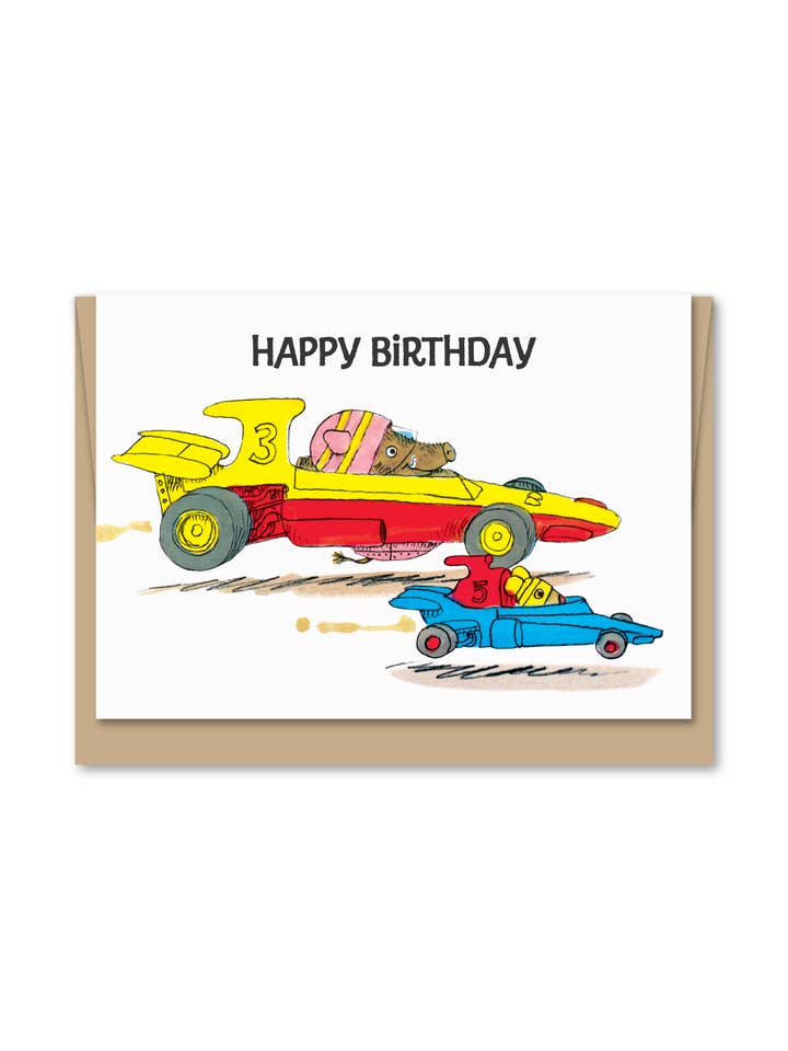 Mini Racing... | Enclosure-sized Birthday Greeting Card for wholesale by Maginating