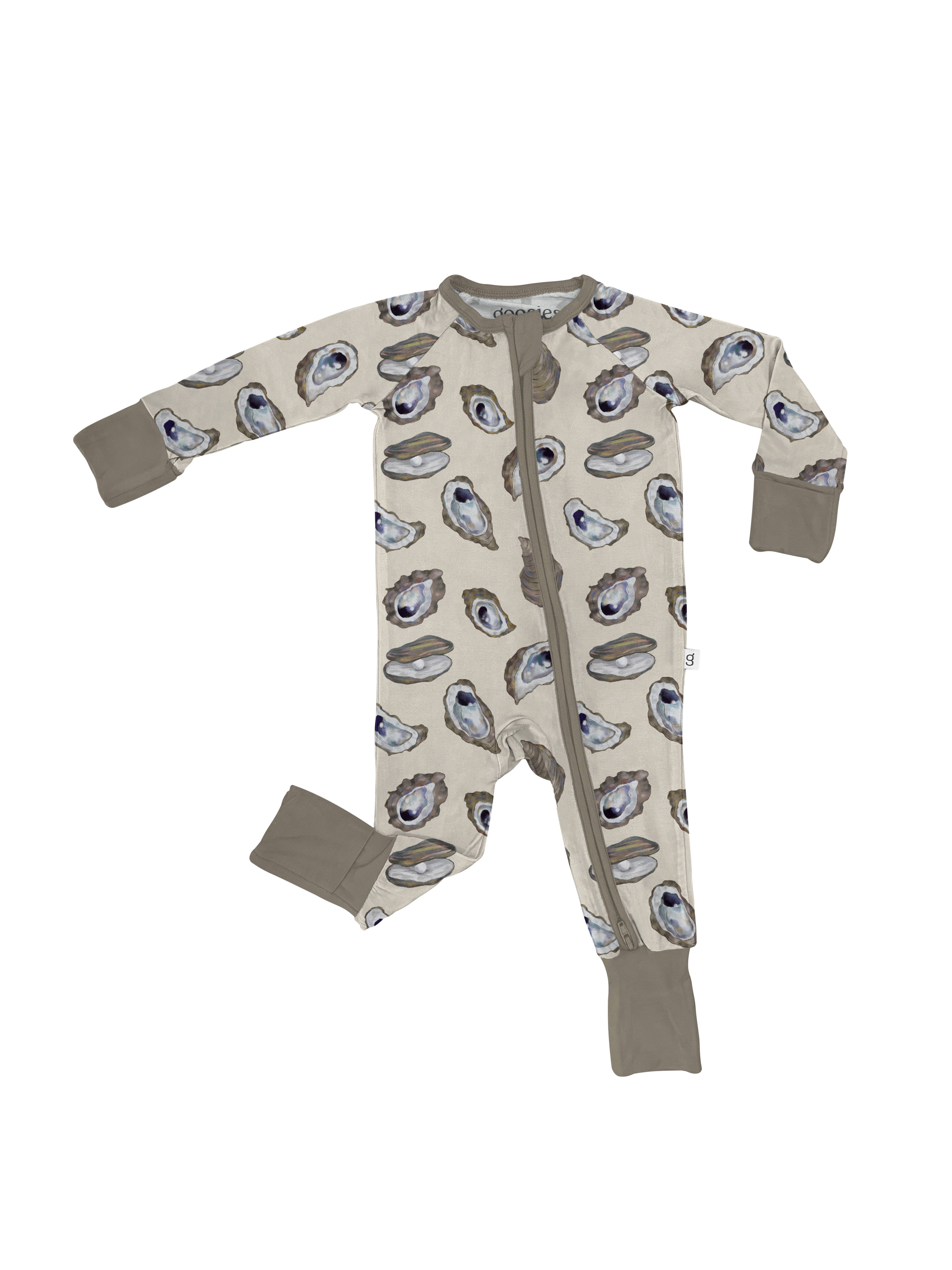 Goosies - Wholesale Sleepsuit - Baby - Coastal Oysters - Convertible Zip Pajamas