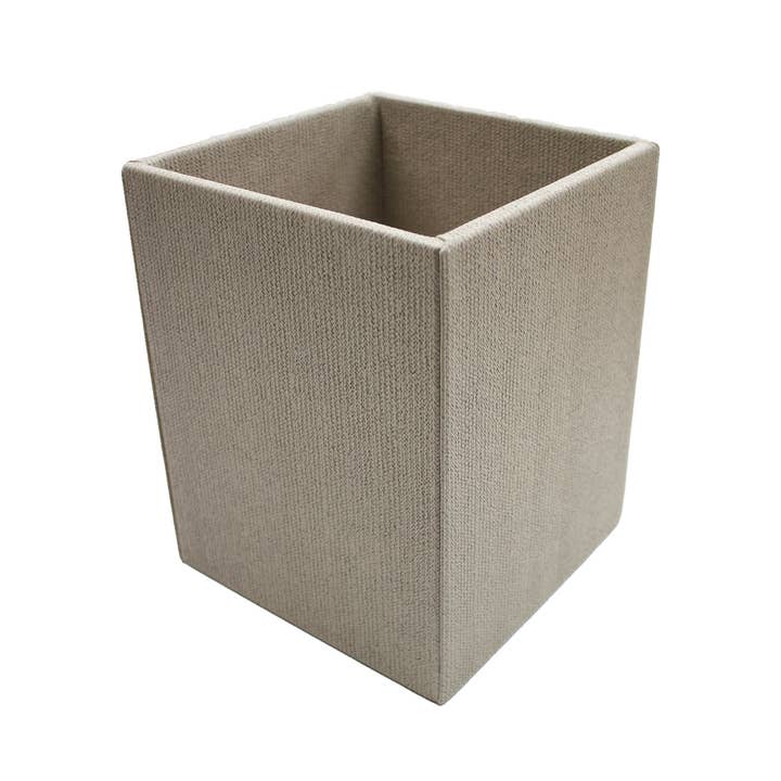 Signature Home Collection GmbH - Wholesale Trashcan/Trash Bin - Wastebasket square pattern beige brown trash can faux leather