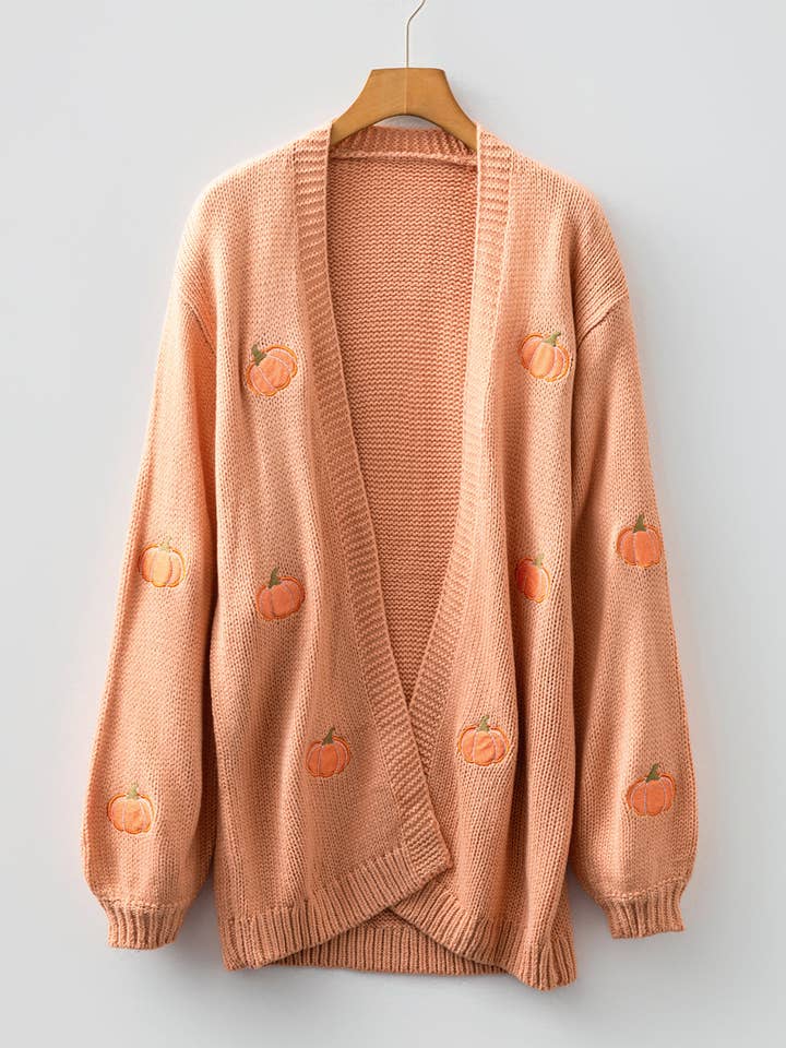 LALA LOO - Wholesale Cardigan - Women's - LALALOO Holiday Embroidered Open Front Midi Cardigan24