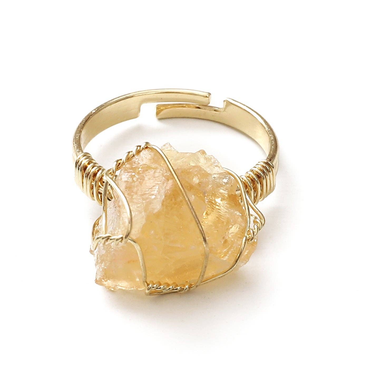 Perimade & Co. LLC - Vente Bague de cocktail/de cérémonie - Bague d'anxiété en pierre brute en cristal naturel en cuivre massif8