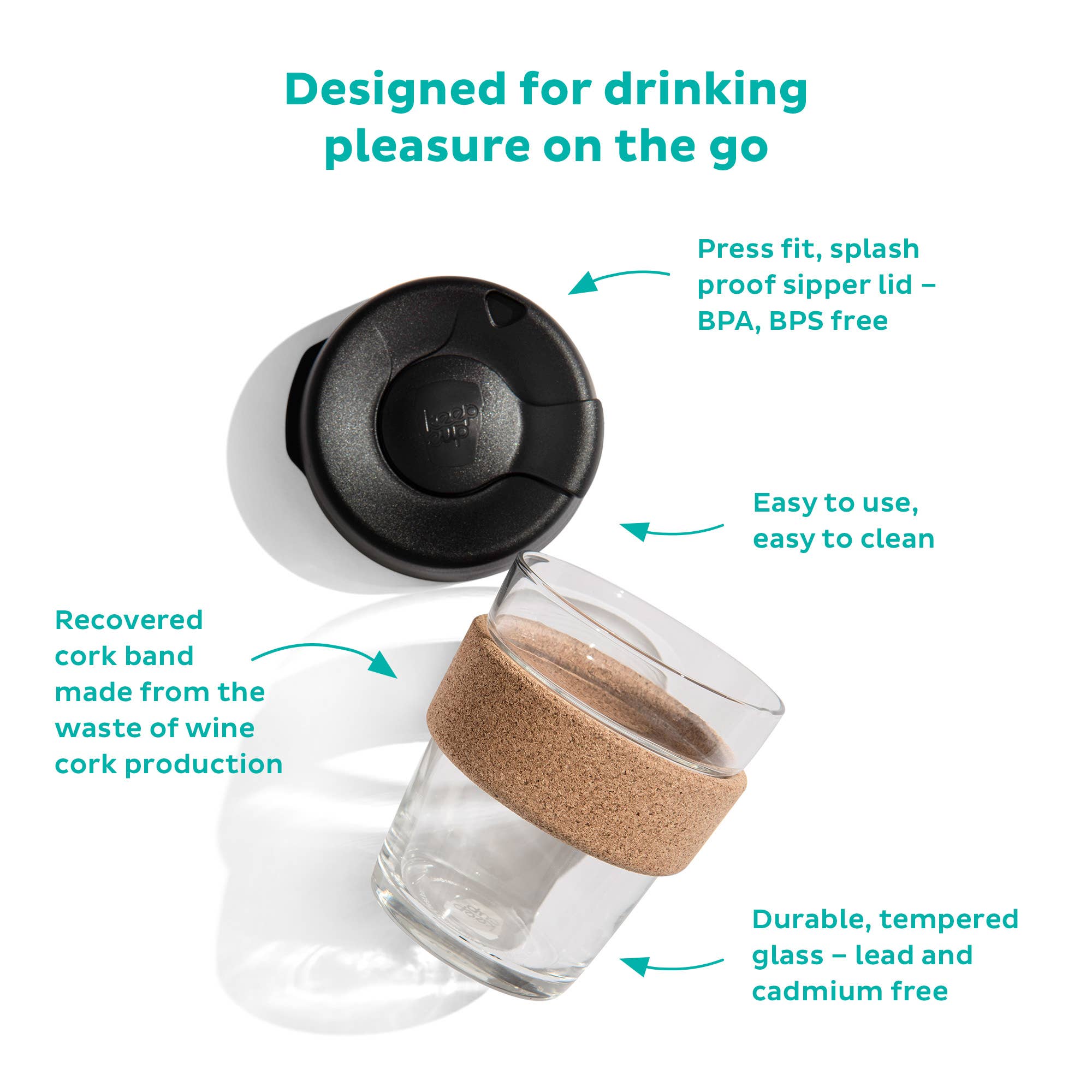 KeepCup - Wholesale Drinking Glass/Cup - Brew Cork  L 16oz / 454ml6