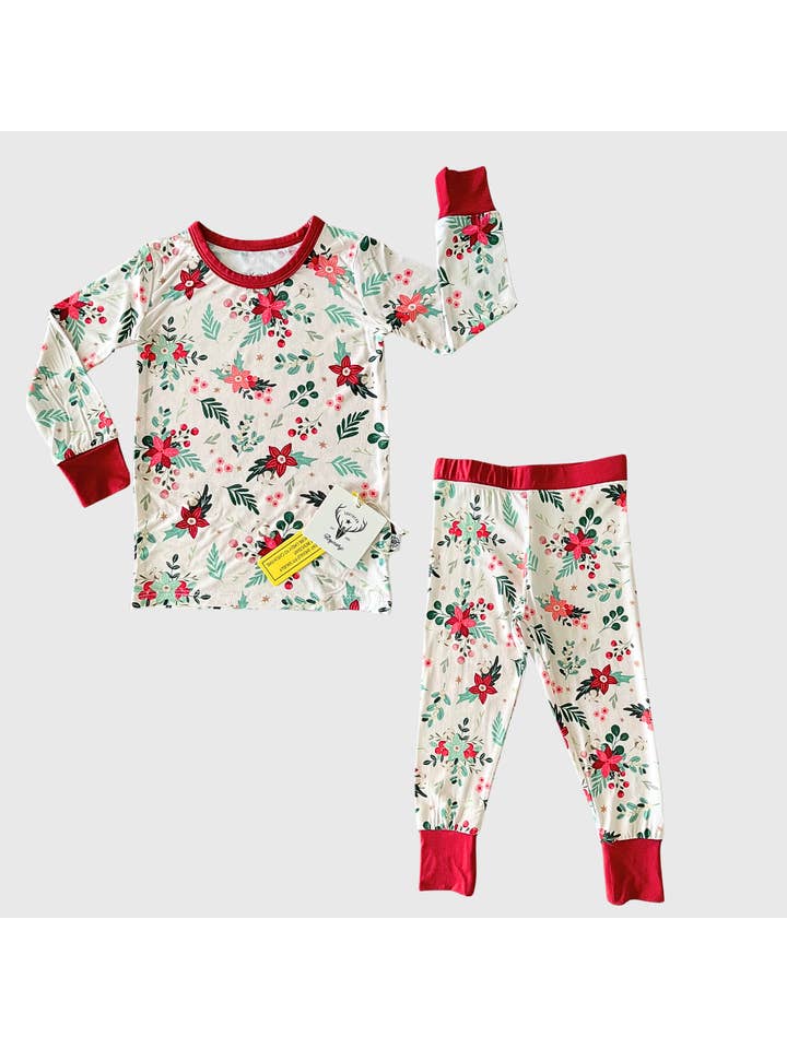 Southern Refinery - Wholesale Sleepsuit - Baby - christmas floral, girls clothing, girls pajamasÂ