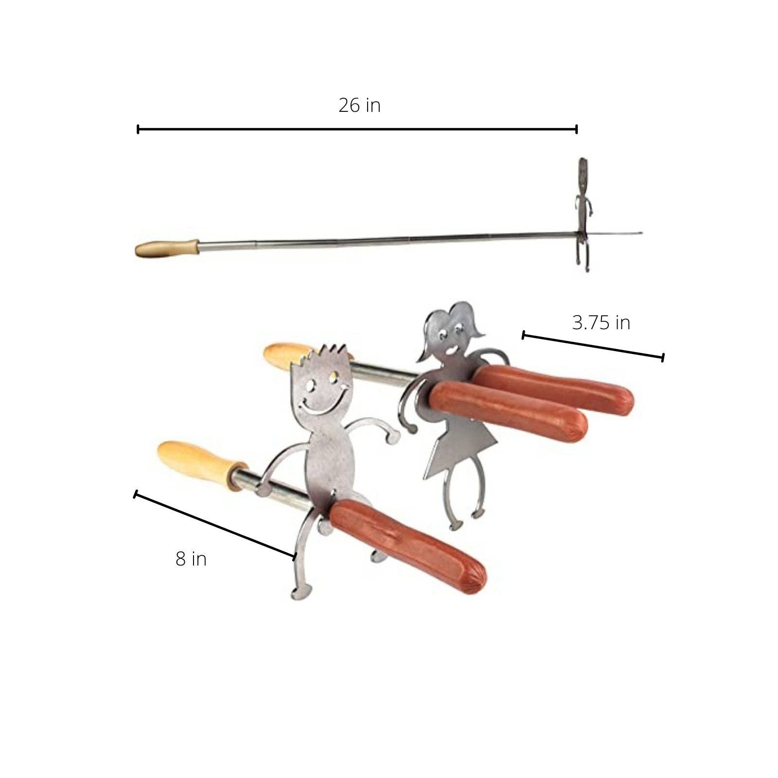 The Wine Savant /  Khen Glassware - Vente Outil de gril pour l'extérieur - Brochette allongée en acier de 30 pouces pour feu, grill et barbecue pour garçon et fille7
