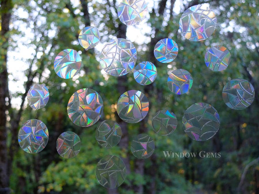 Window Gems - Wholesale Suncatcher - Dots Window Clings - Bird Strike Decals - Prismatic1