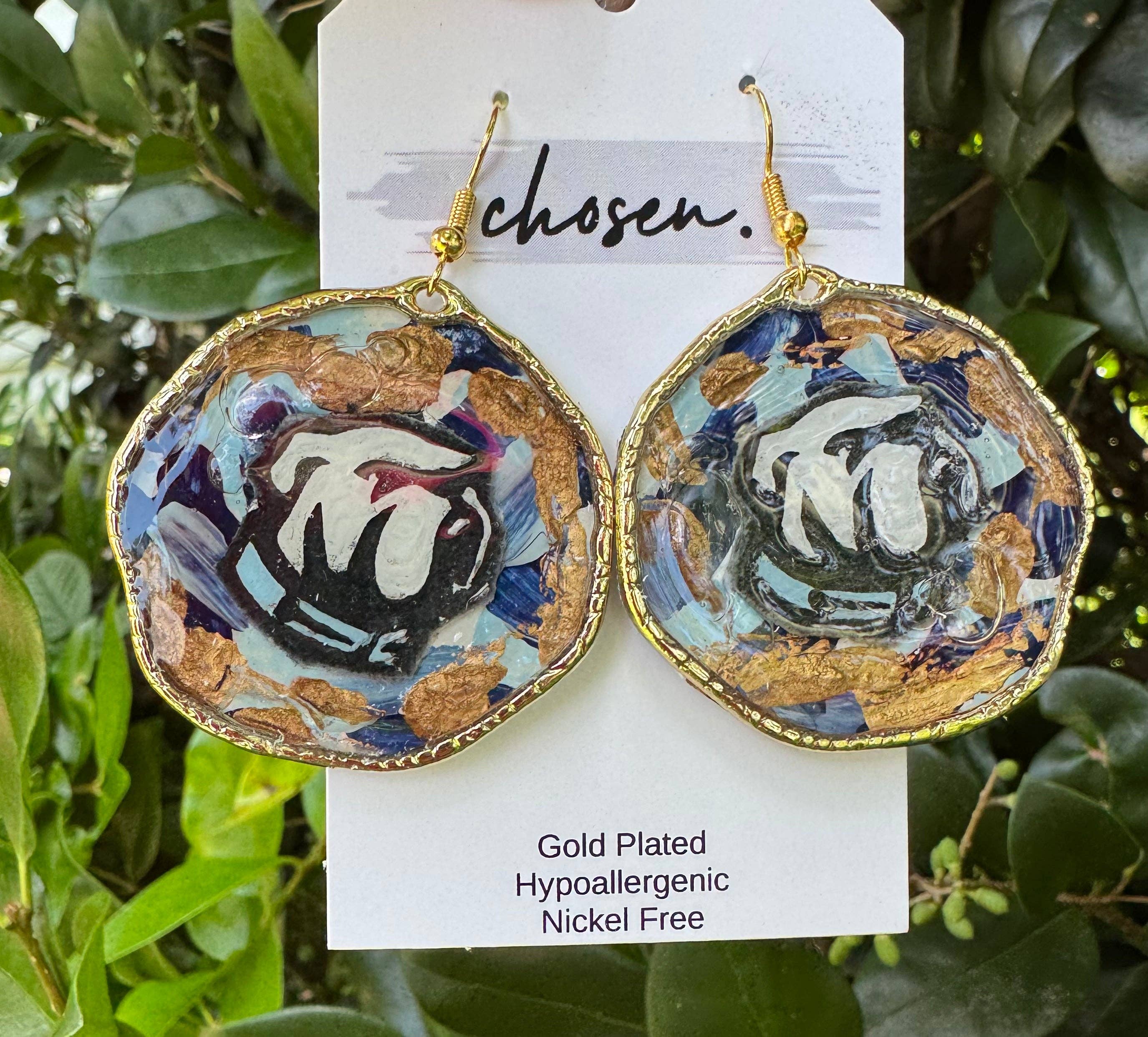 Chosen - Wholesale Dangle Earrings - The Citadel Hand Painted Leather Earring Collection2