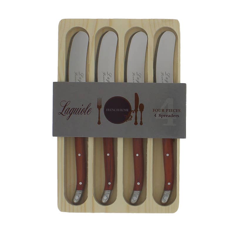 French Home - Vendita all'ingrosso Coltello da formaggio - Set di 4 spatole Laguiole con manici in Pakkawood2