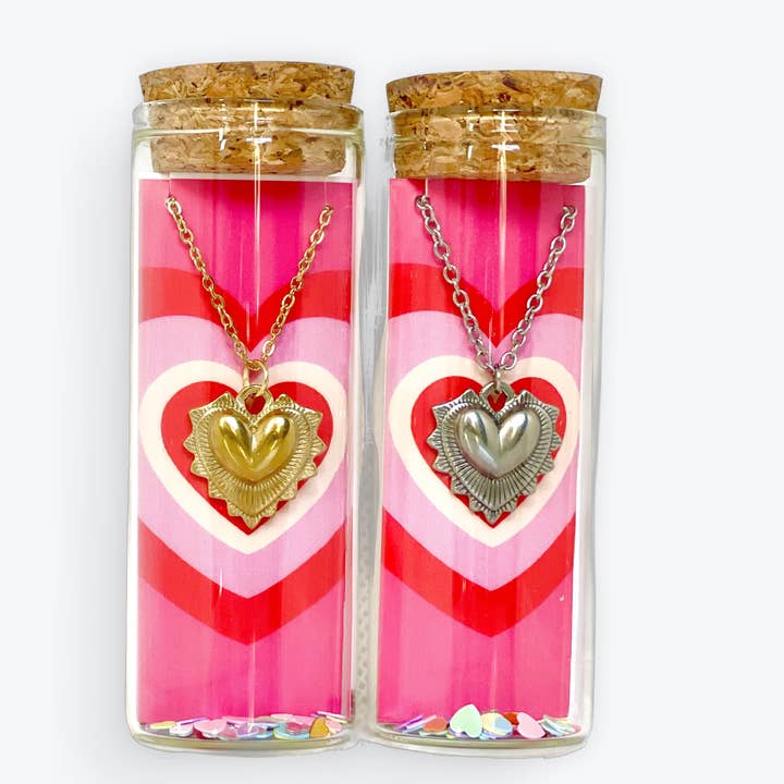 Wild Heart Valentine Charm Necklace. Gold & Silver for wholesale by L Rae Charm