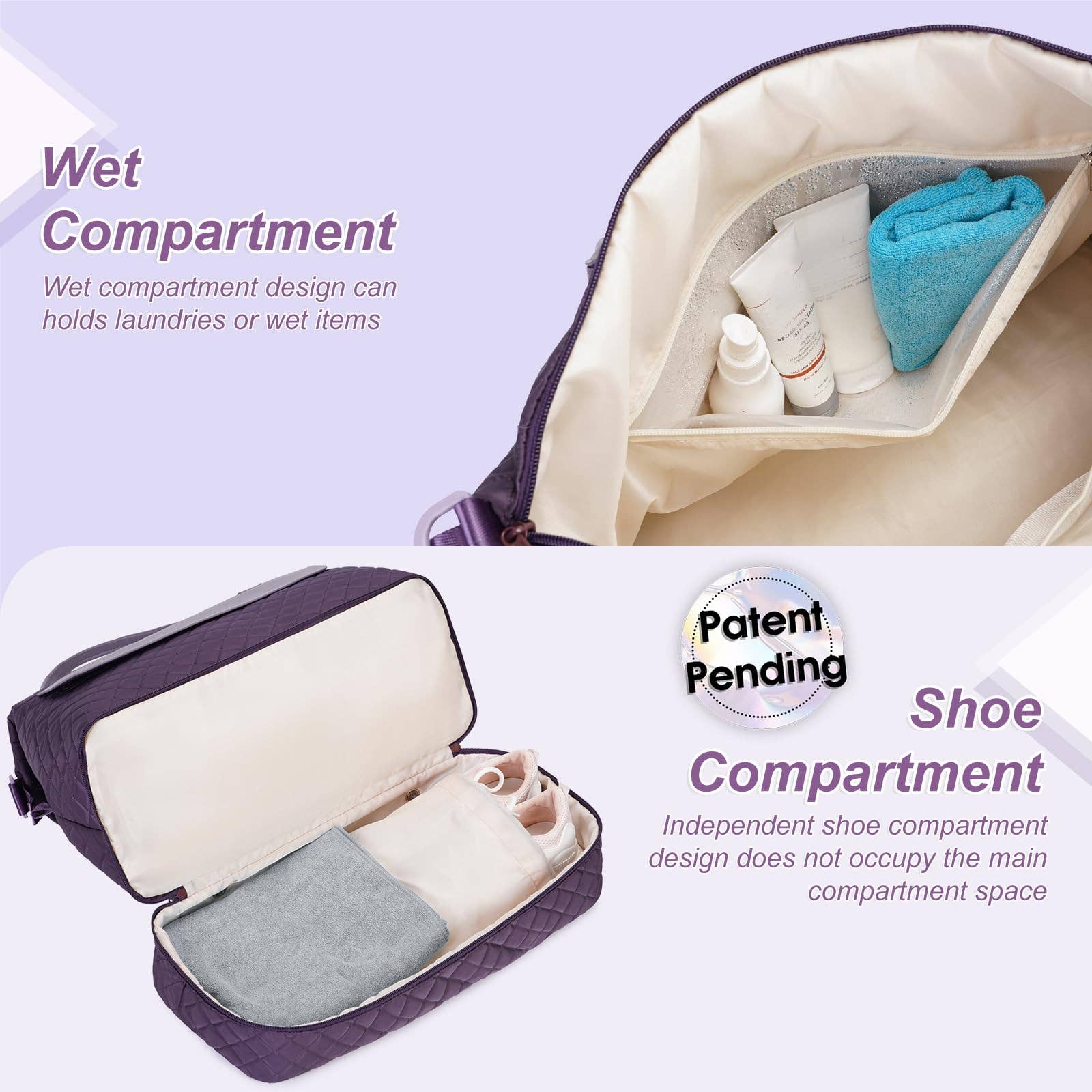 wandf – Engroshandel Stor rejse- og weekendtaske - Dame – Carry On Weekender-taske med skorum Rejsetaskesæt13