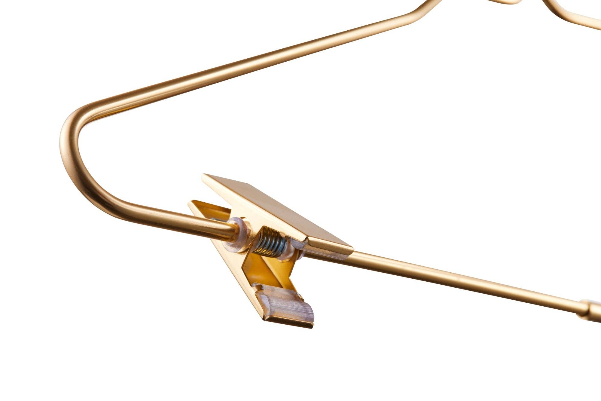 DEILSY - Wholesale Clothes Hangers - Kids Gold Aluminum Hanger W/ Clips (5 Pcs Per Paper Sleeve)4