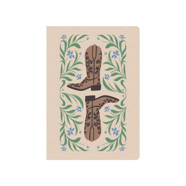Two Boots Embroidered Journal Notebook pour la vente par Denik