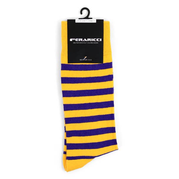 Selini New York - Wholesale Socks - Men's - Men's College Striped Feraricci Sock MCS24006