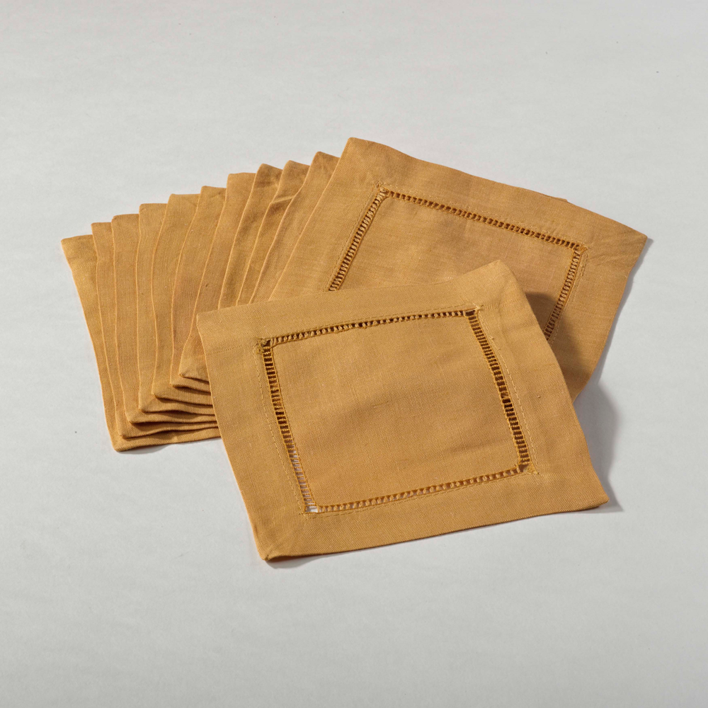 Fennco Styles - Vente Serviettes de table en tissu - Serviette carrée classique en lin et coton avec ourlet à jour23