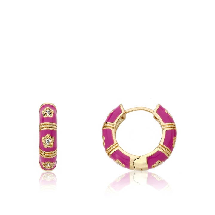 CZ Blumen Creolen für den Großhandel von Little Miss Twin Stars