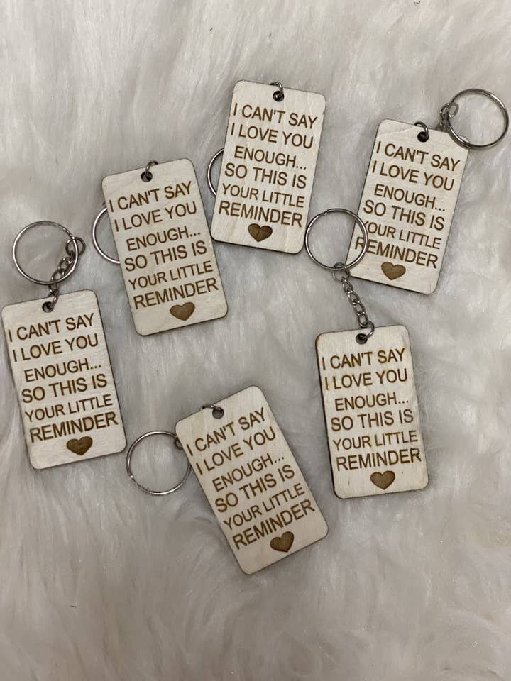 I love You Wooden Engraved Keychains for wholesale by Neat Creations
