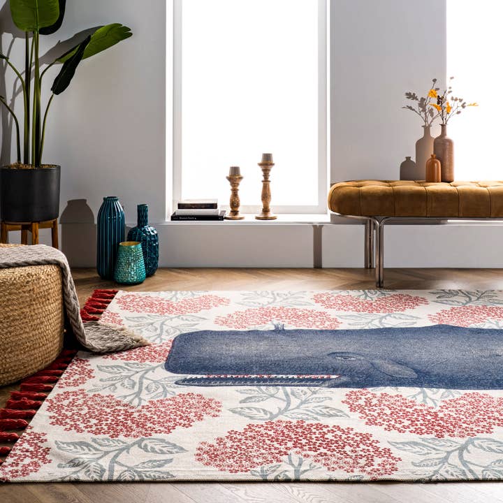 Multi Thomas Paul Flatweave Cotton Whale Area Rug for wholesale on Faire6