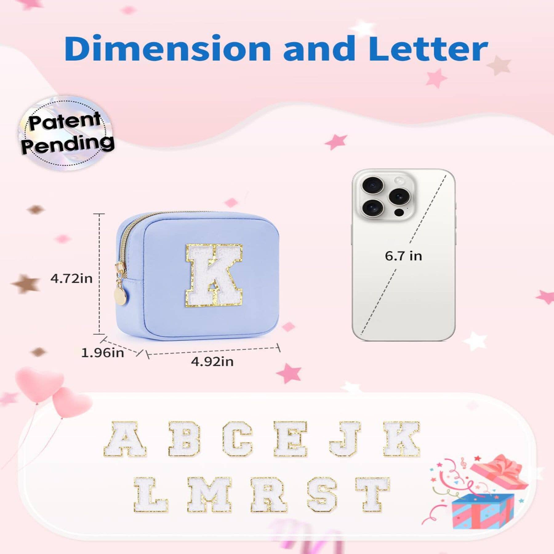 wandf – Großhandel Schmink-/Kosmetiktasche – Personalisierte Monogramm-Tasche Mini Initialen Schminktasche77