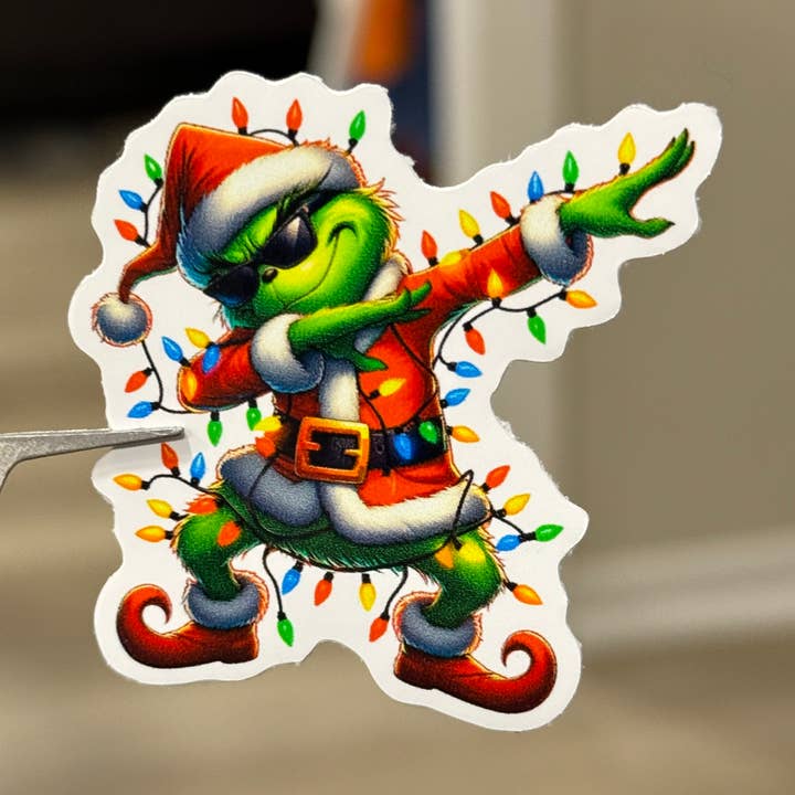 Upstate Design Decor - Wholesale Sticker - Grinch Dabbing Sticker – Funny Holiday Vinyl Decal 0