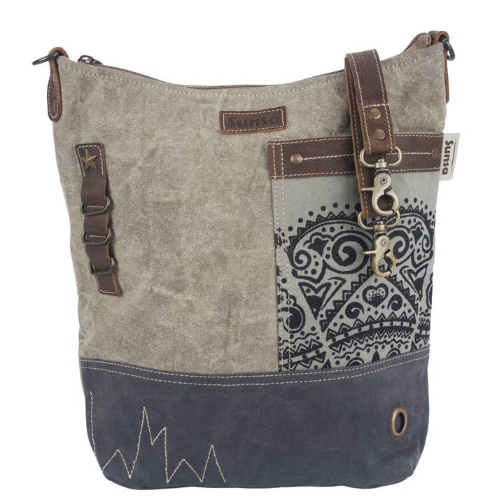 Borsa a tracolla da donna Sunsa in tela con mandala per la vendita all'ingrosso da parte di Sunsa