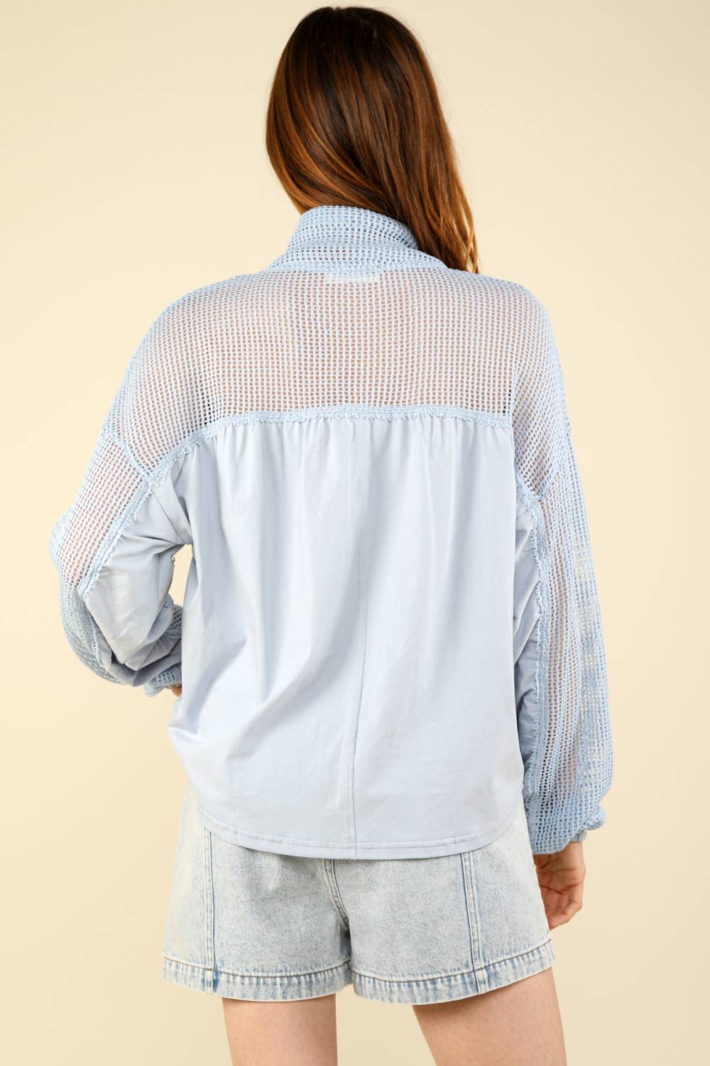 VERY J - Vente Haut en maille – femme - NT11408 - Haut en tricot Henley surdimensionné à col haut9