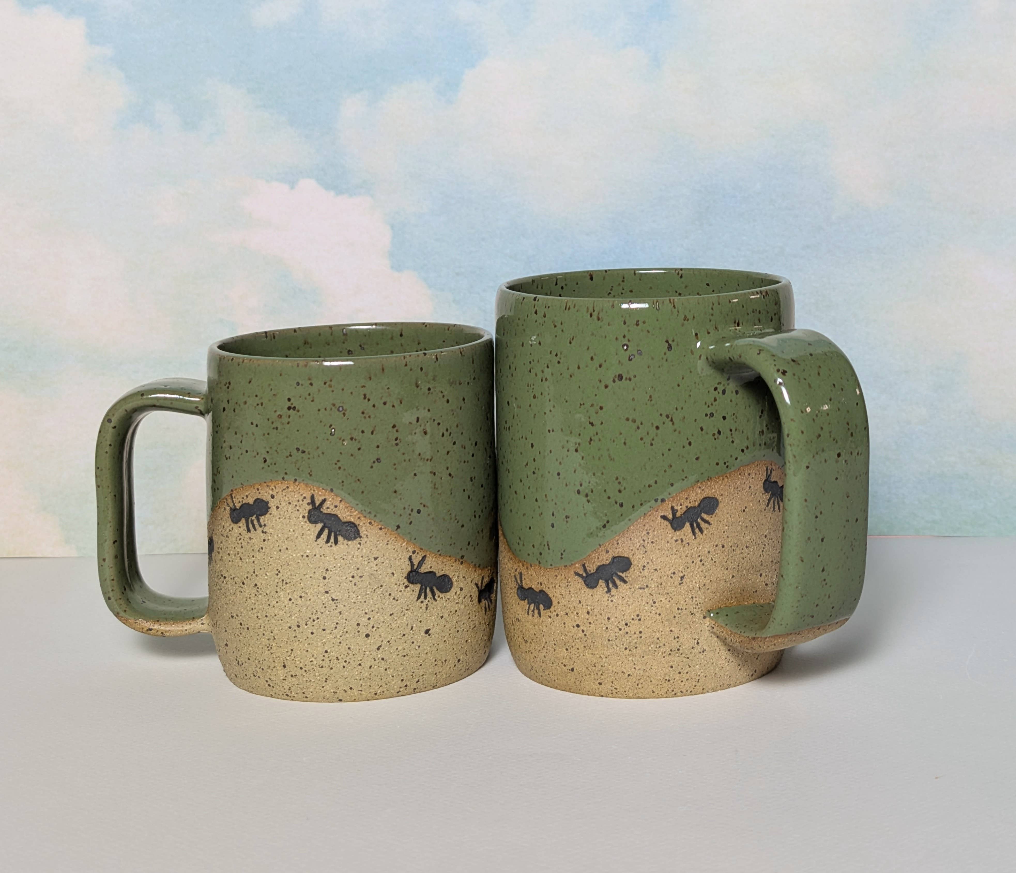 Osso Ceramics - Wholesale Coffee Mug - Ant Stamped Ceramic Mug, Ants on a Hill Mug2