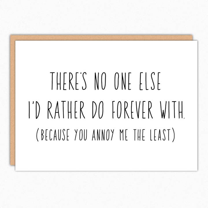 Je irriteert me het minst - Grappige Valentijnskaart voor wholesale door In A Nutshell Studio