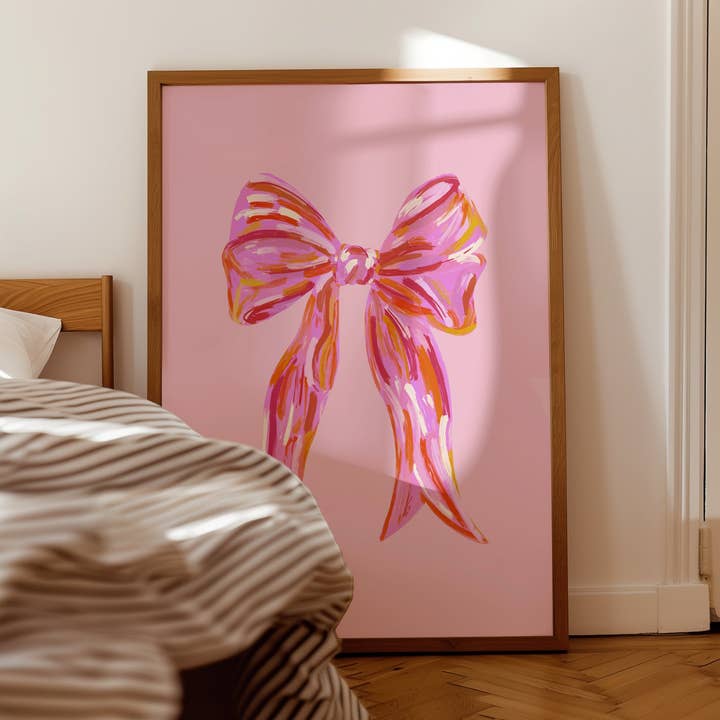 Pink Bow Print - in Pink for wholesale by Pink Giraffe Print Co
