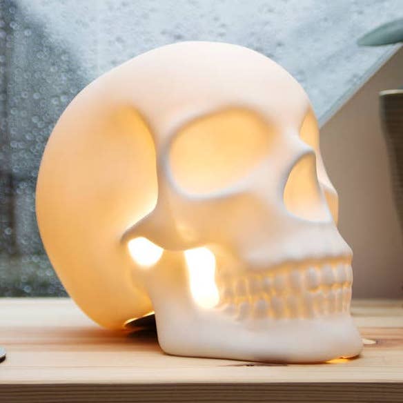 Skull Light - Dead cool ceramic table lamp for wholesale by Luckies of London