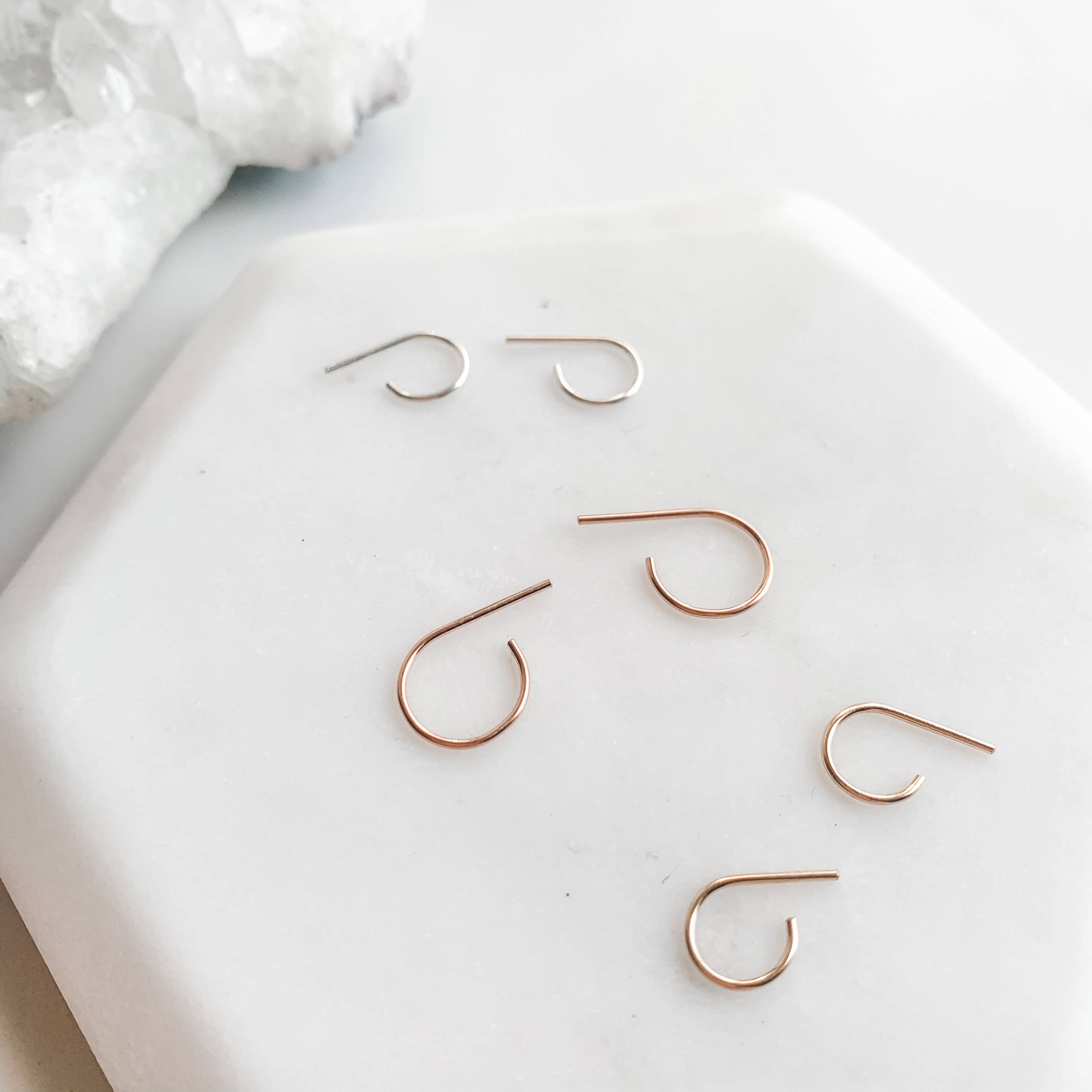 Red Giraffe Designs - Wholesale Huggie Earrings - Mini Wire Huggie Hoop Earrings12