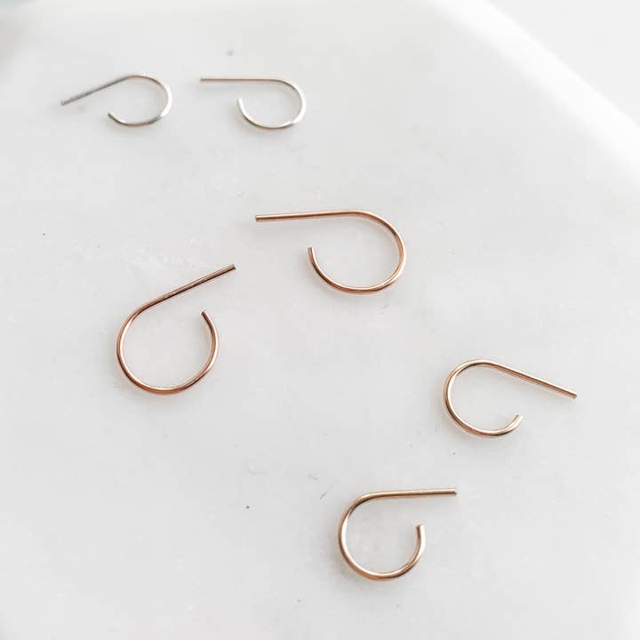 Red Giraffe Designs - Wholesale Huggie Earrings - Mini Wire Huggie Hoop Earrings12