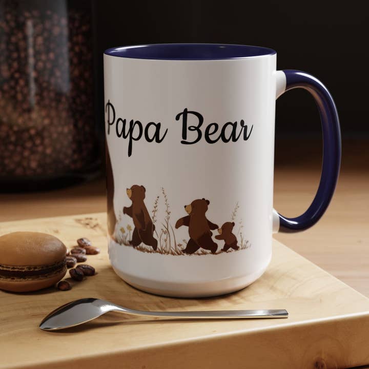 Upside Down Owl Farm - Wholesale Coffee Mug - Papa Bear Mug – Heartwarming Father & Baby Cubs Bear Design