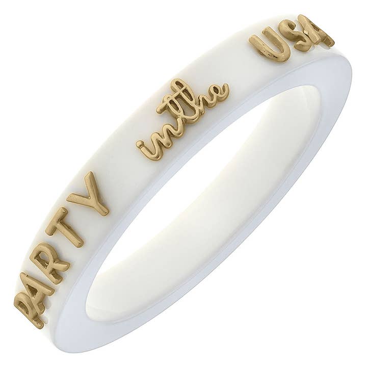 Canvas Style - Wholesale Bangle Bracelet - Party in the USA Resin Bangle