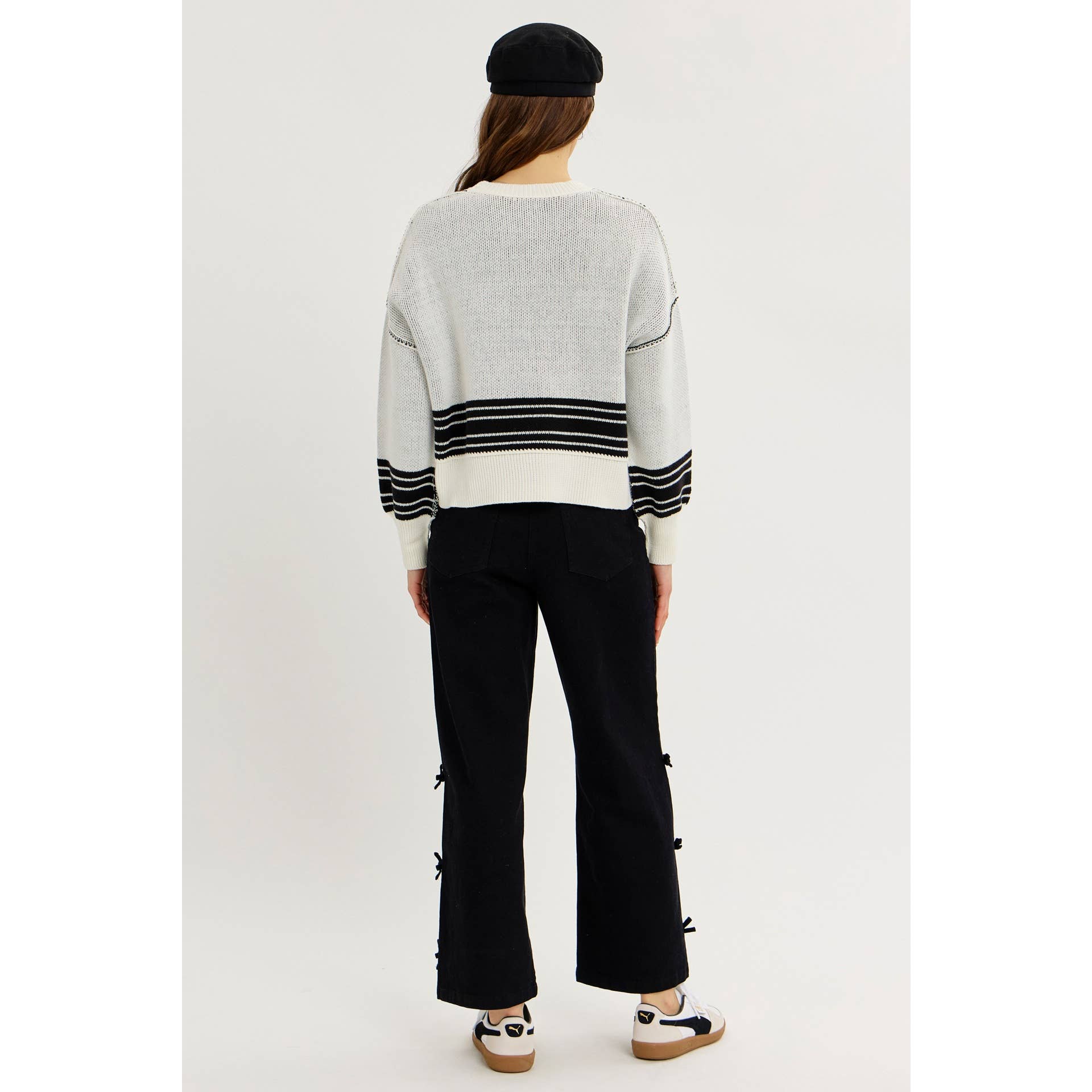 idem ditto - Vente Pull en maille – femme - PULL EN MAILLE RAYÉE BOXY INFINIMENT POLYVALENT10