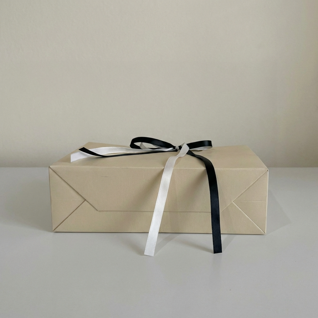 ByHome - Wholesale Gift bag - Soft Light Beige Cutout Handle Gift Bag w/ Ribbon & Tissue6