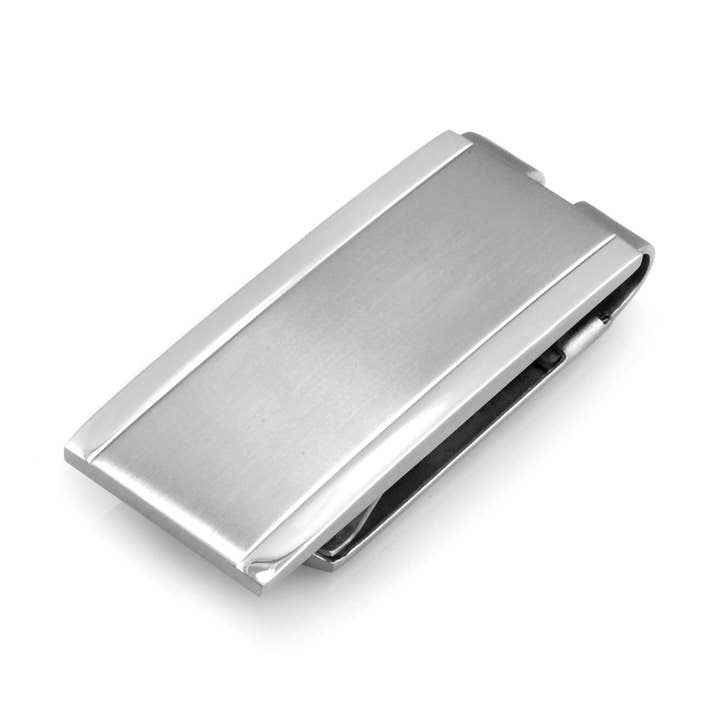 Fermasoldi con incisione in acciaio inossidabile per la vendita all'ingrosso da parte di Cufflinks Depot