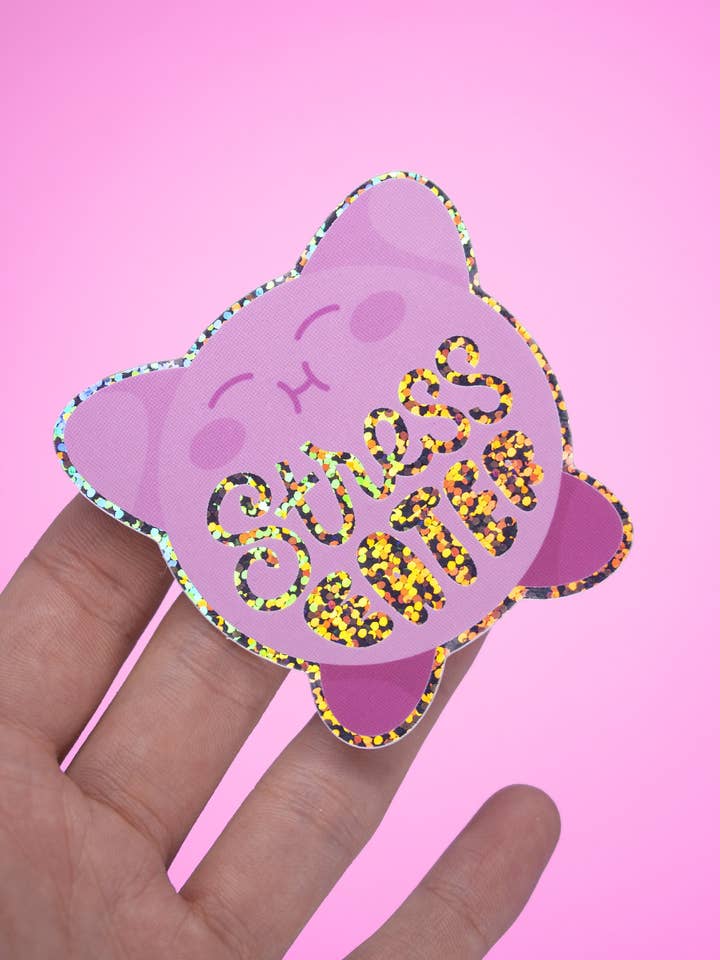 Stress eater kirby HOLO STICKERS for wholesale by Joanna Behar