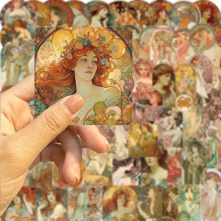 Magnifique Hearts - Wholesale Sticker - Alphonse Mucha Art Stickers – Bulk Vintage Packs (10/20/50)2