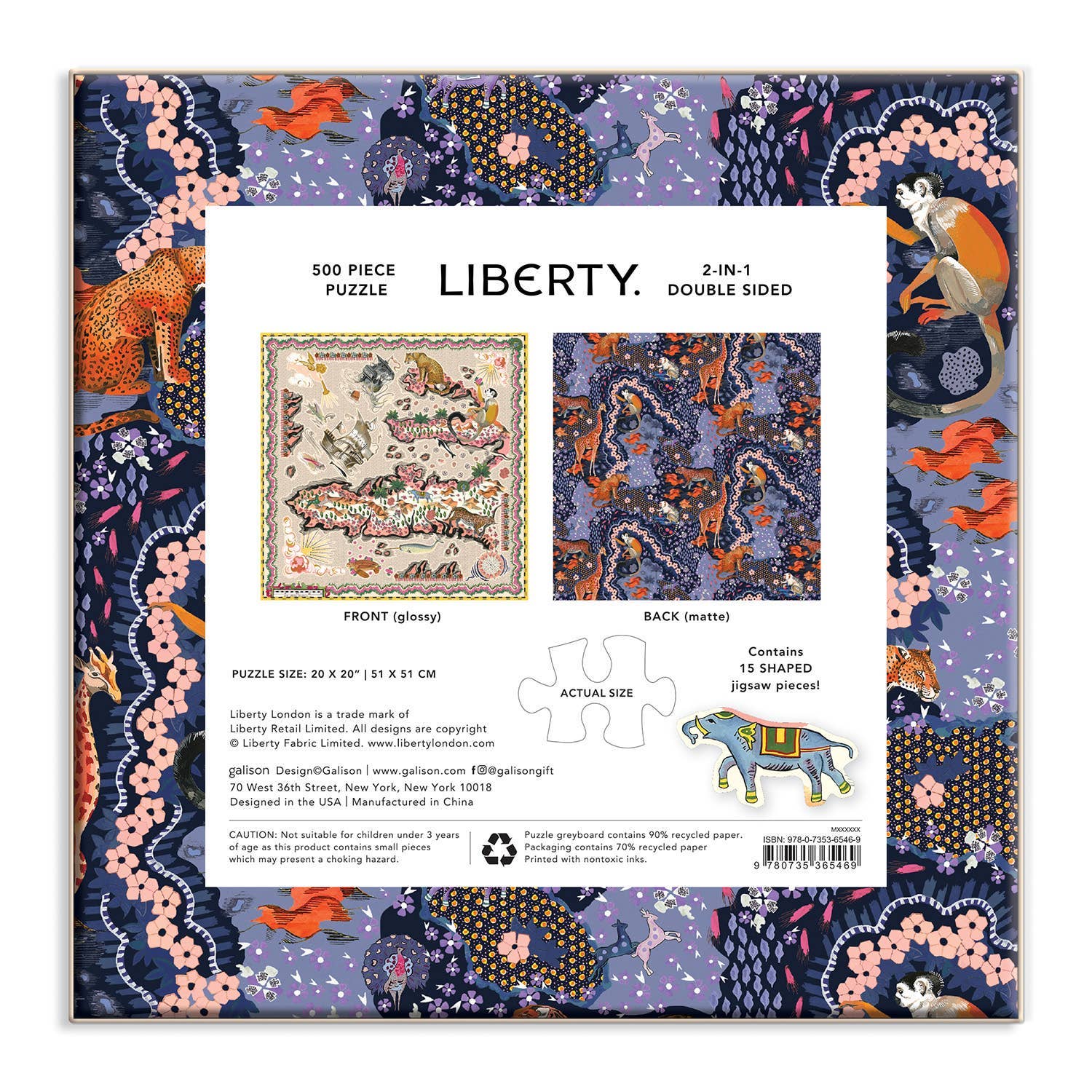 Chronicle Books - Wholesale Puzzle - Adult - Liberty Maxine 500 Piece 2-Sided Puzzle With Shaped Pieces1