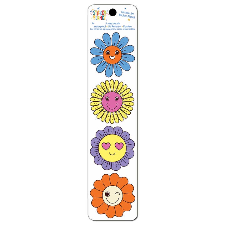 Happy Flowers Vinyl Sticker Decal Strip for wholesale by Sticker Planet